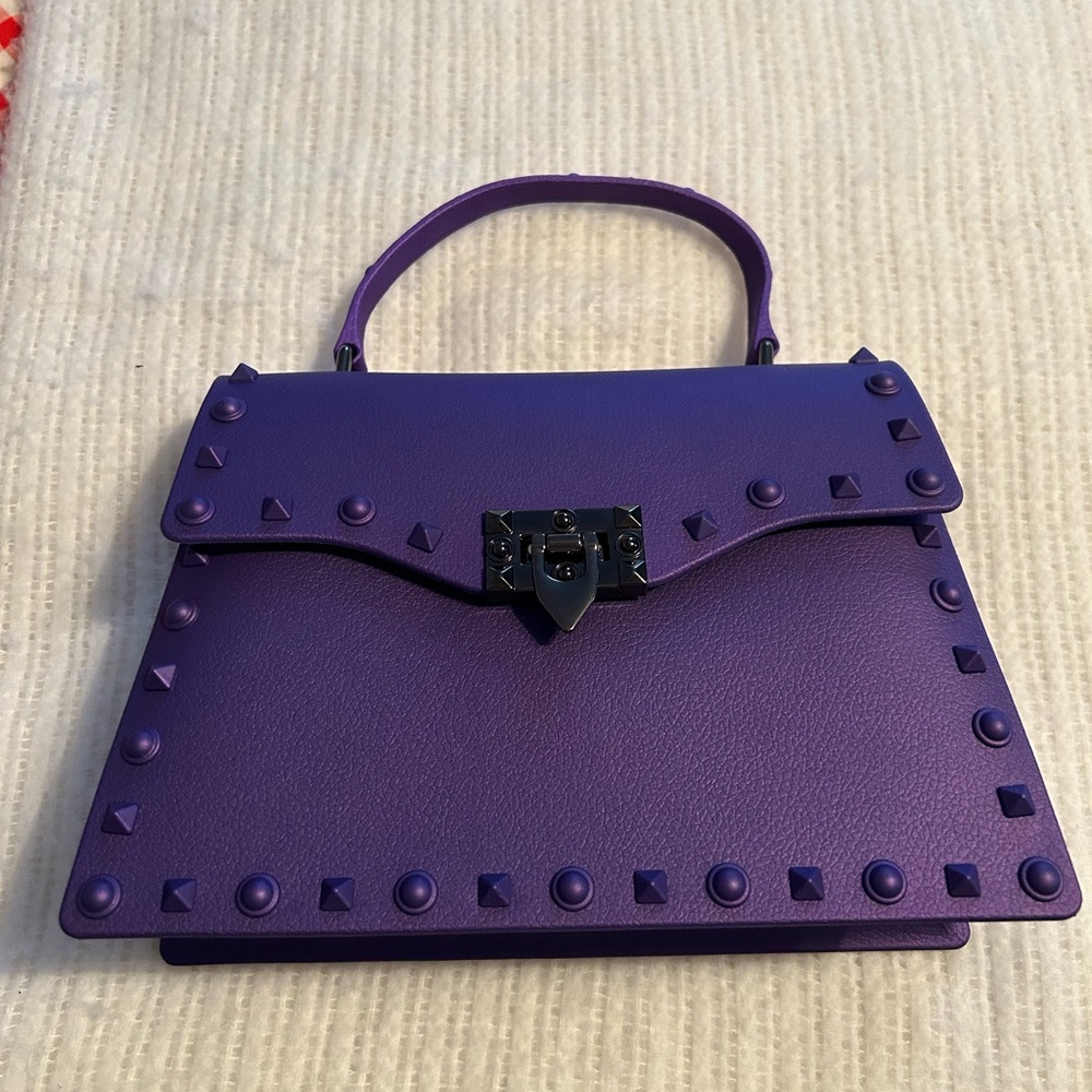 NWOT Vibrant Purple Studded Jelly  Shoulder/Satchel